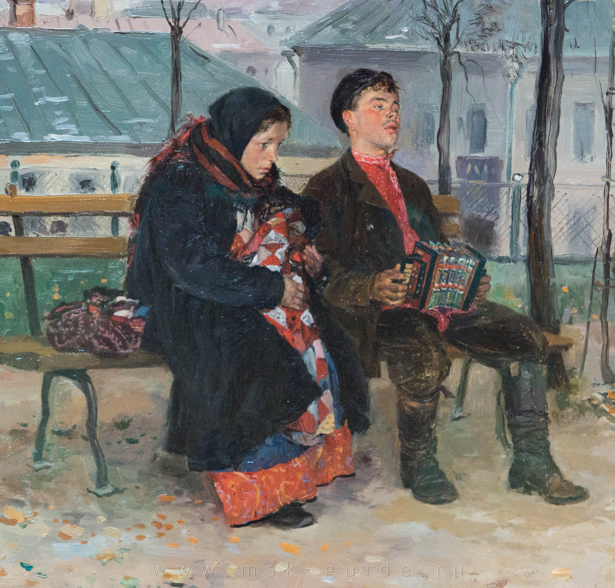 Картина «На бульваре» Маковского В.Е. в Третьяковской галерее