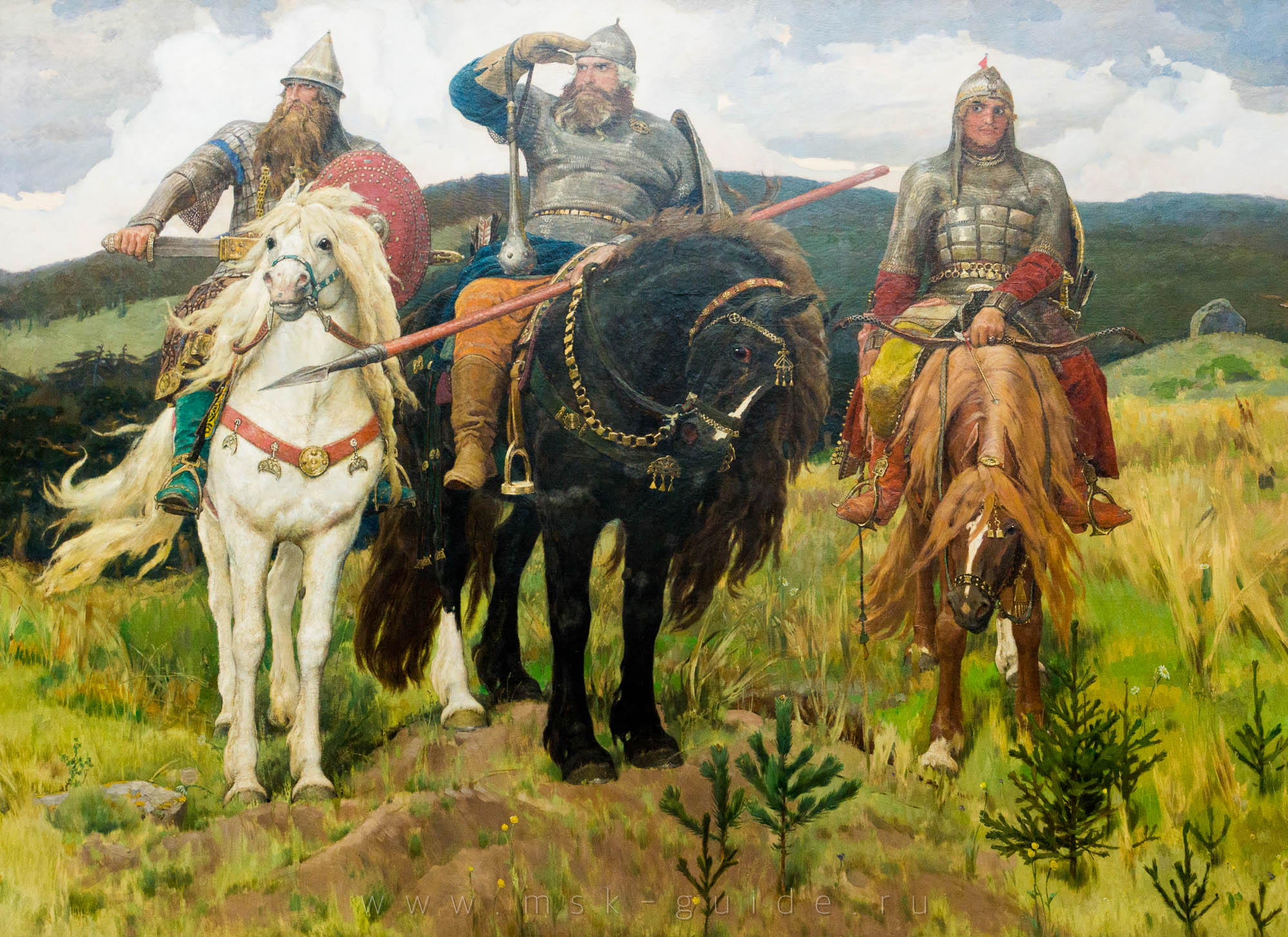 Картина «Три богатыря» («Богатыри») Васнецова В.М. в Третьяковской галерее