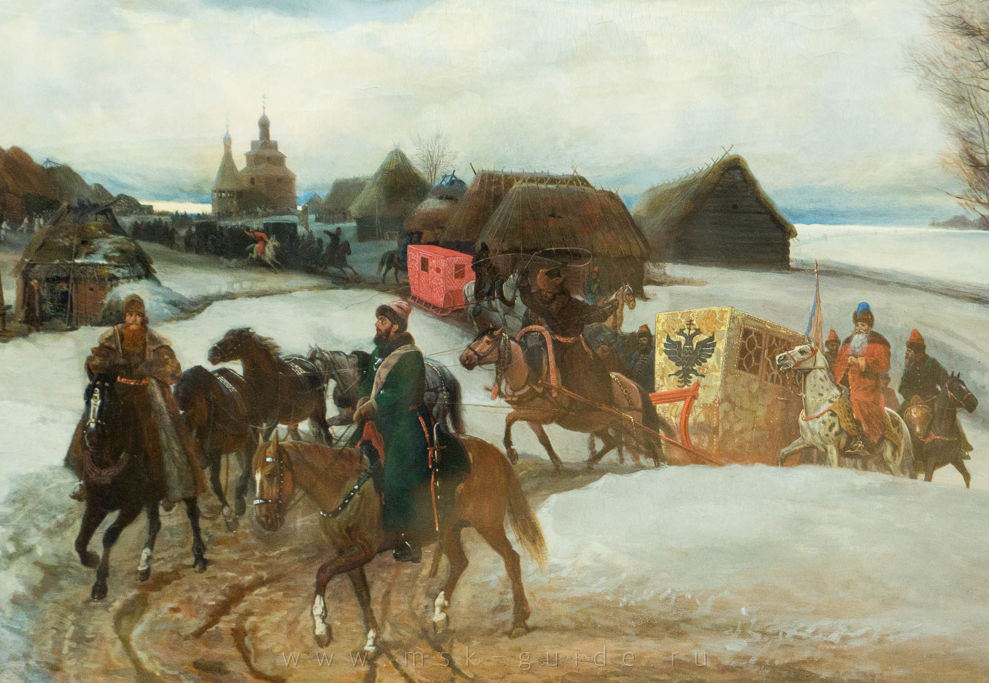 Картина «Вешний поезд царицы на богомолье при царе Алексее Михайловиче» Шварц В.Г.
