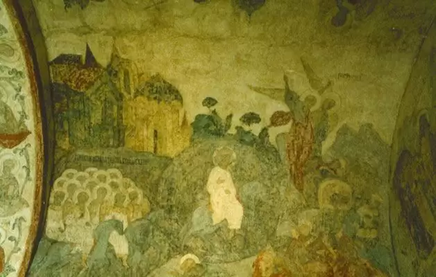 Благовещенский собор, фреска «Грядет судия праведный», 16 в.